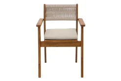 Fauteuils de jardin en bois massif et corde tressée (lot de 2) ZEPHYR