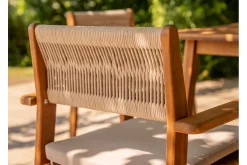 Fauteuils de jardin en bois massif et corde tressée (lot de 2) ZEPHYR
