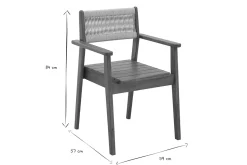 Fauteuils de jardin en bois massif et corde tressée (lot de 2) ZEPHYR