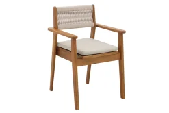 Fauteuils de jardin en bois massif et corde tressée (lot de 2) ZEPHYR