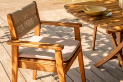 Fauteuils de jardin en bois massif et corde tressée (lot de 2) ZEPHYR