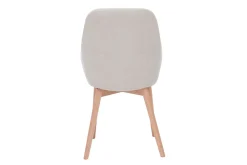 Fauteuils scandinaves en tissu effet velours beige et bois clair massif (lot de 2) HOLO