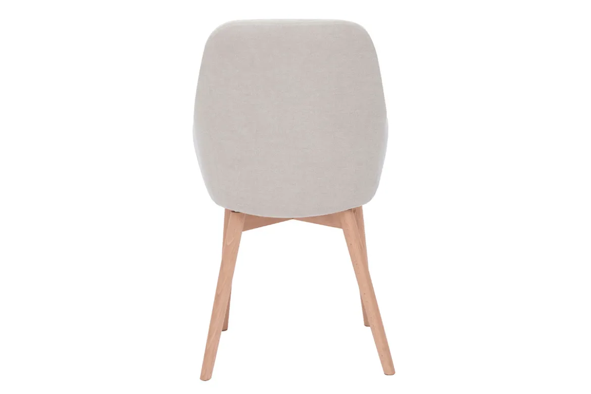 Fauteuils scandinaves en tissu effet velours beige et bois clair massif (lot de 2) HOLO