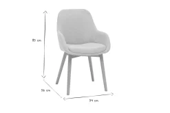 Fauteuils scandinaves en tissu effet velours beige et bois clair massif (lot de 2) HOLO