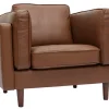 Fauteuil vintage cuir marron BRADLEY