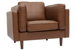 Fauteuil vintage cuir marron BRADLEY