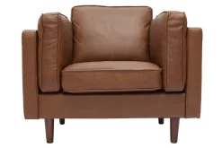 Fauteuil vintage cuir marron BRADLEY