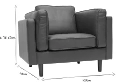 Fauteuil vintage cuir marron BRADLEY