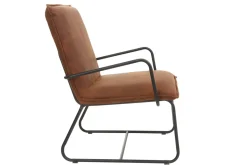 Fauteuil vintage marron et métal noir MERCY