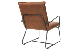 Fauteuil vintage marron et métal noir MERCY
