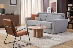 Fauteuil vintage marron et métal noir MERCY