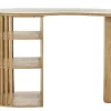 Ilot - table de bar avec rangements en bois clair manguier massif H90 cm LOBIO