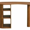 Ilot - table de bar avec rangements en bois foncé manguier massif H90 cm LOBIO