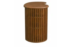 Ilot - table de bar avec rangements en bois foncé manguier massif H90 cm LOBIO