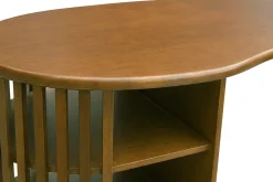 Ilot - table de bar avec rangements en bois foncé manguier massif H90 cm LOBIO