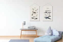 Kakemono enfant tableau en toile suspendue illustration animaux polaires L40 x H60 cm POLAR