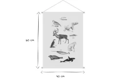 Kakemono enfant tableau en toile suspendue illustration animaux polaires L40 x H60 cm POLAR