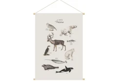 Kakemono enfant tableau en toile suspendue illustration animaux polaires L40 x H60 cm POLAR