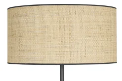Lampadaire en rabane et métal noir H170 cm ALOE