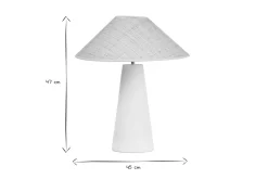 Lampe à poser blanche en céramique et abat-jour en rabane H47 cm JUNI