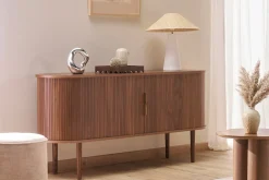 Lampe à poser blanche en céramique et abat-jour en rabane H47 cm JUNI