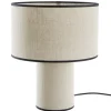 Lampe à poser design en lin et coton noir H36 cm SLOT