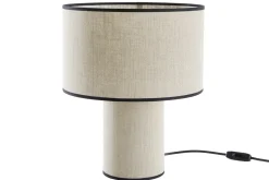 Lampe à poser design en lin et coton noir H36 cm SLOT