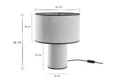 Lampe à poser design en lin et coton noir H36 cm SLOT