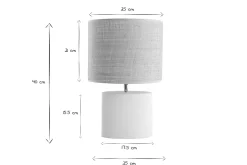 Lampe à poser en céramique blanc mat et abat-jour en raphia naturel H40 cm TIGA