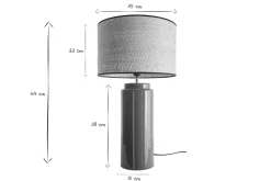 Lampe à poser en céramique émaillée terracotta et abat-jour en raphia naturel H64 cm MAJES