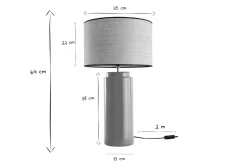 Lampe à poser en céramique émaillée jaune et abat-jour en raphia naturel H64 cm MAJES