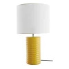 Lampe à poser en céramique émaillée jaune et abat-jour écru H53 cm BERRO