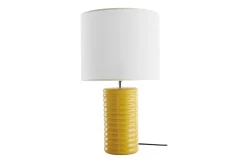 Lampe à poser en céramique émaillée jaune et abat-jour écru H53 cm BERRO