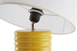 Lampe à poser en céramique émaillée jaune et abat-jour écru H53 cm BERRO
