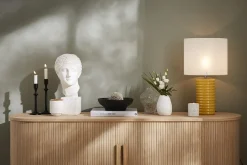 Lampe à poser en céramique émaillée jaune et abat-jour écru H53 cm BERRO