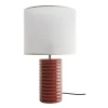 Lampe à poser en céramique émaillée terracotta et abat-jour écru H53 cm BERRO