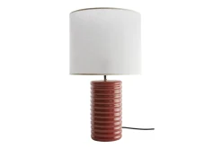 Lampe à poser en céramique émaillée terracotta et abat-jour écru H53 cm BERRO