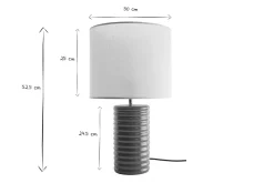 Lampe à poser en céramique émaillée terracotta et abat-jour écru H53 cm BERRO