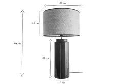 Lampe à poser en céramique émaillée verte et abat-jour en raphia naturel H64 cm MAJES
