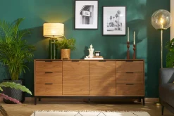 Lampe à poser en céramique émaillée verte et abat-jour en raphia naturel H64 cm MAJES