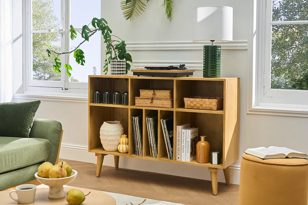 Lampe à poser en céramique émaillée vert foncé et abat-jour écru H53 cm BERRO