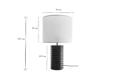 Lampe à poser en céramique émaillée vert foncé et abat-jour écru H53 cm BERRO