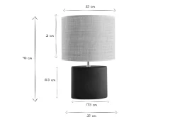 Lampe à poser en céramique noire mat et abat-jour en raphia naturel H40 cm TIGA