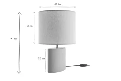 Lampe à poser en céramique taupe mat et abat-jour en lin naturel TIGA