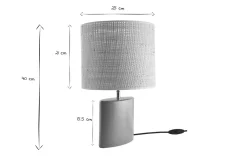 Lampe à poser en céramique terracotta mat et abat-jour en raphia naturel H40 cm TIGA