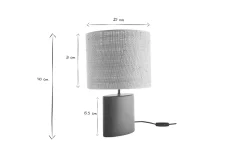 Lampe à poser en céramique vert foncé et abat-jour en raphia naturel H40 cm TIGA