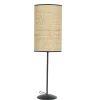 Lampe à poser en rabane et métal noir H56.5 cm ALOE