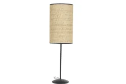 Lampe à poser en rabane et métal noir H56.5 cm ALOE