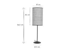 Lampe à poser en rabane et métal noir H56.5 cm ALOE