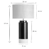 Lampe à poser noire en céramique et abat-jour en rabane H64 cm MAJES